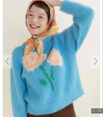 CHILD WOMAN 꽃 모티브 기모 인터샤 풀오버