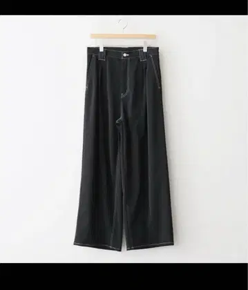 YOKE 3PLEATED WIDE-LEG TROUSERS