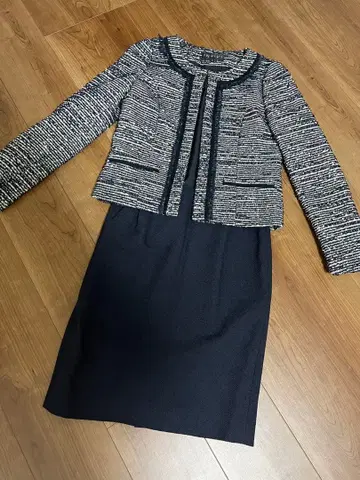 INDIVI 트위드 스커트 수트 36