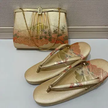 후리소데용 사가니시키 일본 의류 조리 백 세트 골드 계열