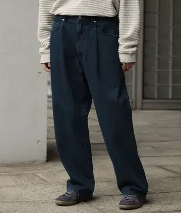 WYM 빈티지 스트레이트 헤비 오즈 데님 S