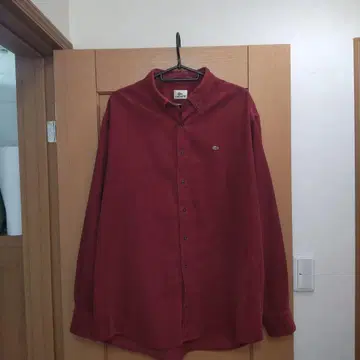 LACOSTE 와인 레드 긴팔 셔츠 코듀로이 사이즈 5