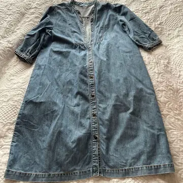 이노센트 데님 7부 소매 셔츠 원피스