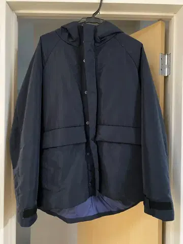 네이비 다운 자켓 충전솜 후드 부착