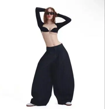 PUSH PUSH 스트라이프 와이드 팬츠