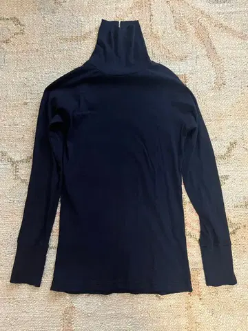 토도로키 세츠코 비와코튼 터틀넥 래글런 슬리브 다크 네이비