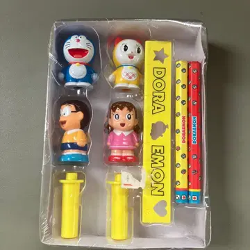 도라에몽 피규어 세트 눈금자 연필 포함 레트로 레어