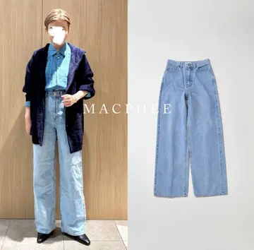 MACPHEE 투모로우랜드 데님 와이드 스트레이트 팬츠