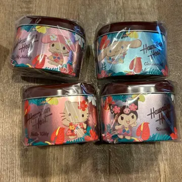 산리오 하와이안호스트 초콜릿과 캔 4개