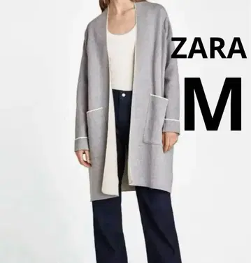 ZARA 자라 아무로 나미에 착용 M 파이핑 니트 가디건 그레이