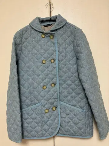 매킨토시 퀼팅 자켓 코듀로이 둥근 카라 스카이블루