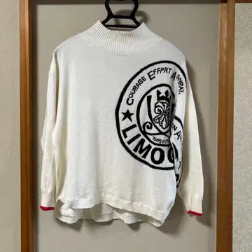 SCOT CLUB 로고 화이트 긴팔 니트