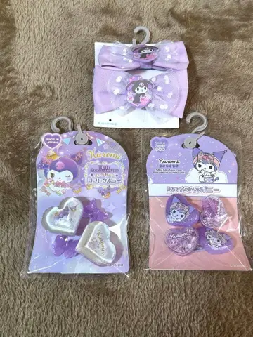 새상품 Kuromi 헤어 액세서리 세트 보라색 6개