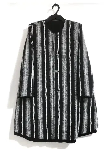 시선당 히토시 타무라 크레이프 원단 리버서블 노카라 코트 F