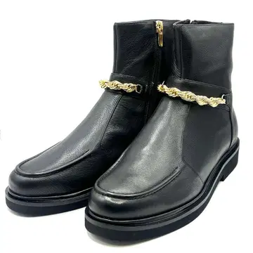 블랙 숏부츠 지퍼 포함