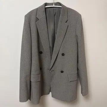 유니클로 더블 자켓 브라운 (체크)