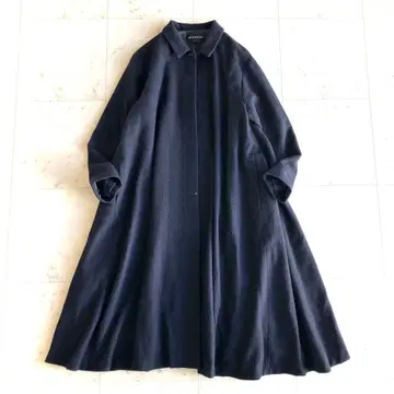 미즈이로 인드 스텐카라 코트 A라인 플레어 롱 코트 네이비