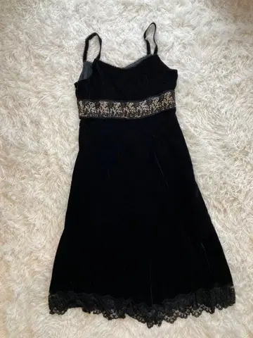 MK 미셸 클랭 블랙 벨벳 슬리브리스 드레스 미사용 새상품