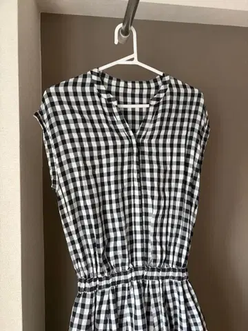 IENA 체크 무늬 반팔 셔츠 원피스