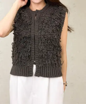 Per sist ence 니트 프린지 베스트 그레이