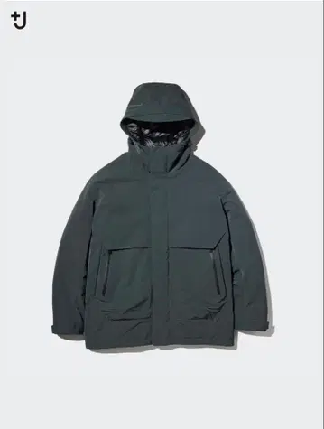 UNIQLO+J 하이브리드 다운 오버사이즈 파카 M 사이즈 다크 그린