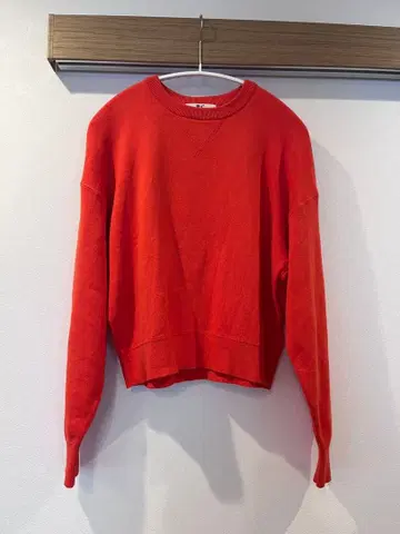 UNIQLO:C 스무스 코튼 크루넥 스웨터 오렌지 M 사이즈