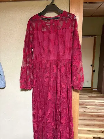 원피스 (레이스 원단 와인 레드)