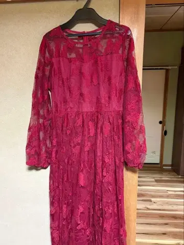 원피스 (레이스 원단 와인 레드)