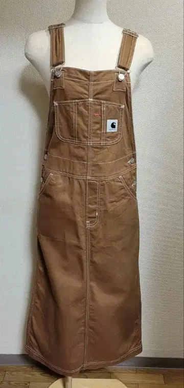 Carhartt 브라운 살로펫 오버롤 스커트