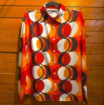 50s 레트로 모던 패턴 셔츠 미드센추리 하마 마이크