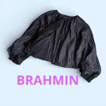 브라민 BRAHMIN 플리츠 긴팔 상의 38 주름 가공 볼레로