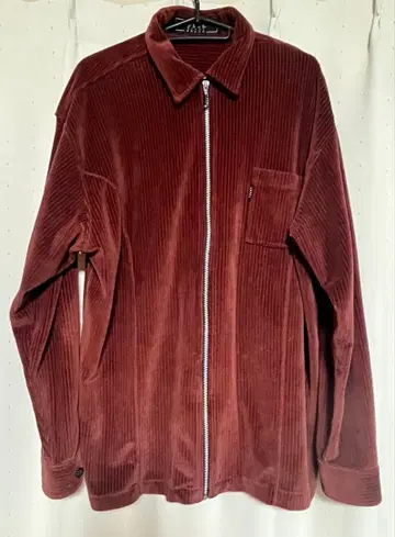 ELLE 코듀로이 긴팔 셔츠 버건디