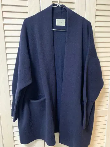 IENA 울 캐시미어 가운 코트 네이비