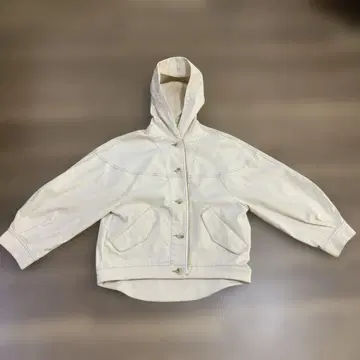 아이보리 후드 부착 캐주얼 자켓