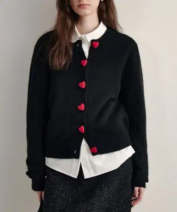 하트 버튼 니트 가디건 스나이델 안미누 린카블 좋아하시는 분께