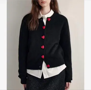하트 버튼 니트 가디건 스나이델 안미누 린카블 좋아하시는 분께