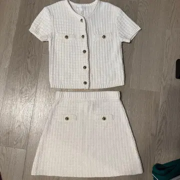 화이트 니트 셋업 H&M