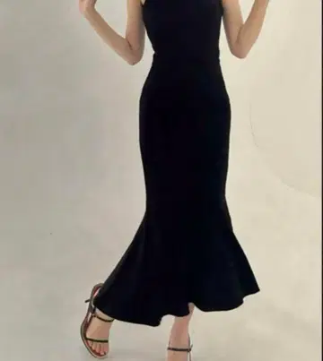 mystrada 머메이드 원피스 허리 리본 포함 블랙