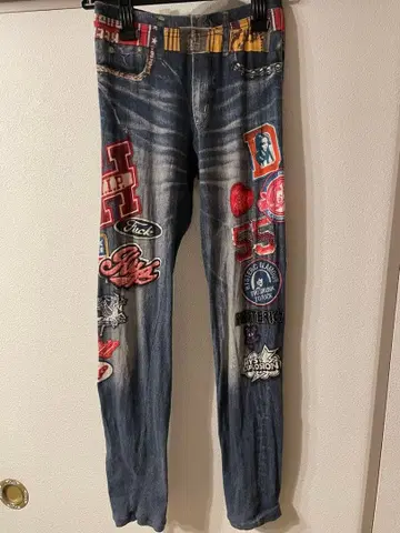 HYSTERIC GLAMOUR 전사 데님 레깅스 팬츠