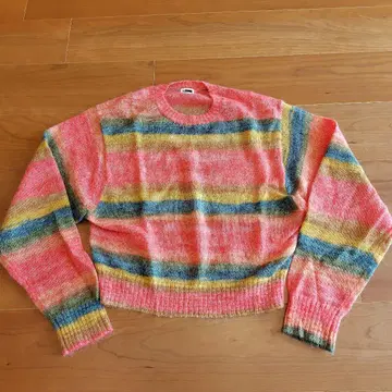 H뷰티&유스 유나이티드 애로우즈 모헤어 울 혼방 멀티 보더 니트