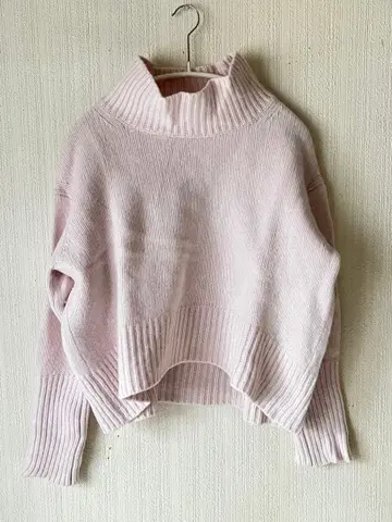 GALERIE VIE 파인 울 하이넥 니트 핑크