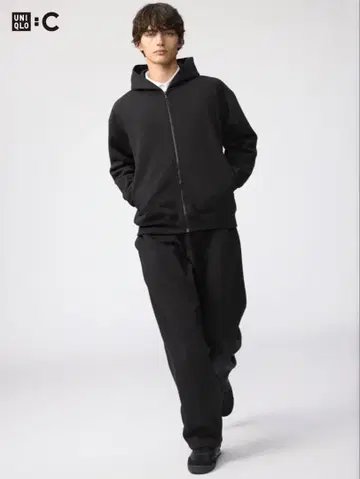 유니클로 C 맨투맨 와이드 팬츠