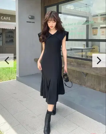 [ 새상품급 ] Birthday Bash 원피스 스퀘어 빅 컬러 블랙