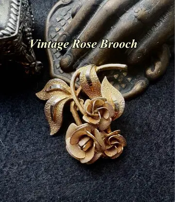 빈티지 영국 로즈 장미 브로치