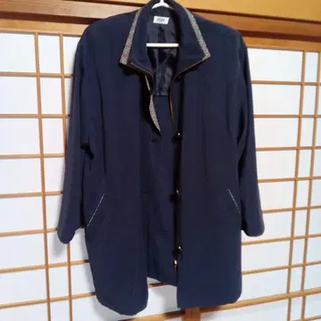 네이비 노카라 자켓