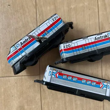 암트랙 Amtrak 태엽 동력 양철 장난감 3량
