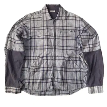 90s MILKBOY 체크 셔츠 자켓 네이비