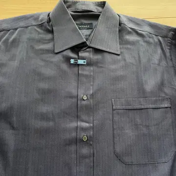 이탈리아 CANALI 다크 그레이 긴팔 셔츠