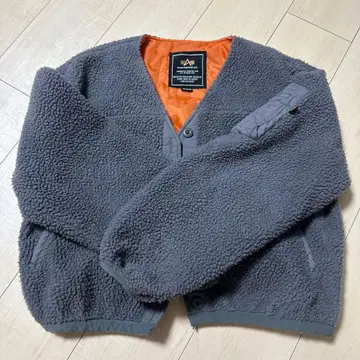 ALPHA INDUSTRIES 그레이 플리스 자켓 MEDIUM