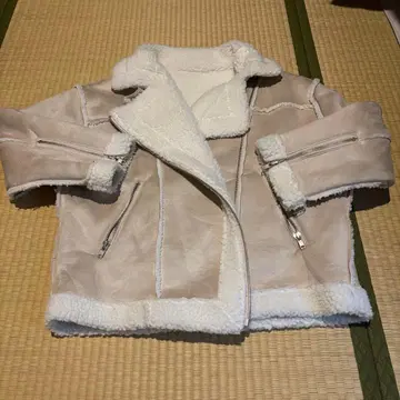 2way 무스탕 코트 핑크 베이지